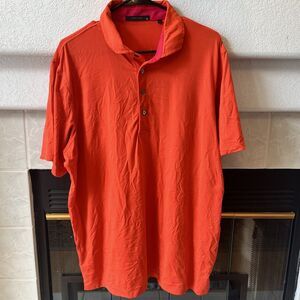 Greyson Golf Casual Performance Polo Shirt Men's Size XL Pink Orange EUC